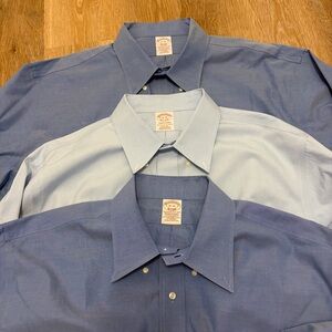 Lot of 3 Brooks Brothers Traditional Fit Button Down Dress Shirt 18 36 Supima